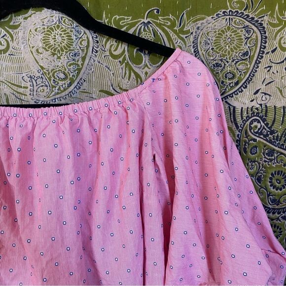 Petersyn Pink Hannah Dainty Print Off-the-Shoulder Blouse Size Small - Picture 4 of 16